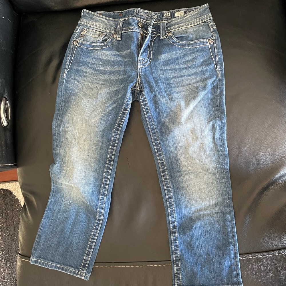 Miss Me Capri Blue Denim Jeans